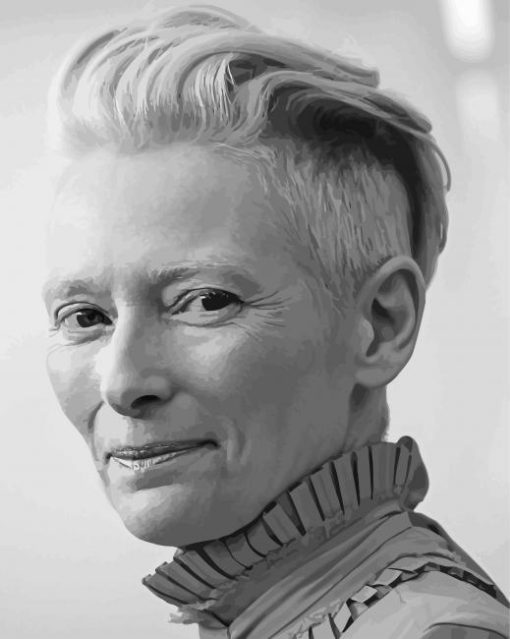 Black And White Tilda Swinton Paint By Numbers