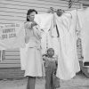 Black And White Women Hanging Laundry Paint By Number