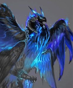 Black Blue Phoenix Paint By Number