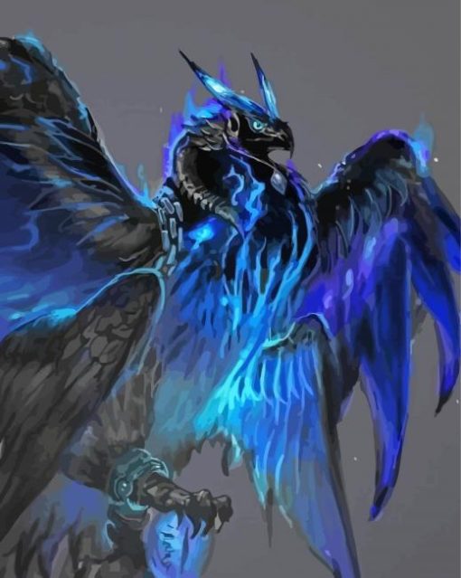 Black Blue Phoenix Paint By Number