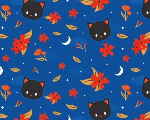 Black Cat Pattern Paint By Numbers