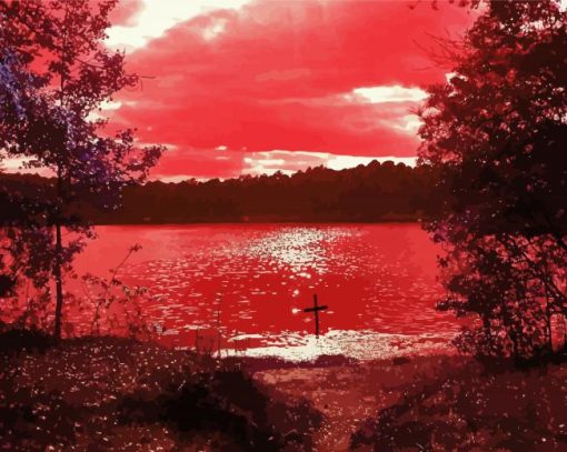 Bloody Lake Landscape Paint By Numbers