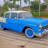 Blue 1955 Chevy Four Door Paint By Number