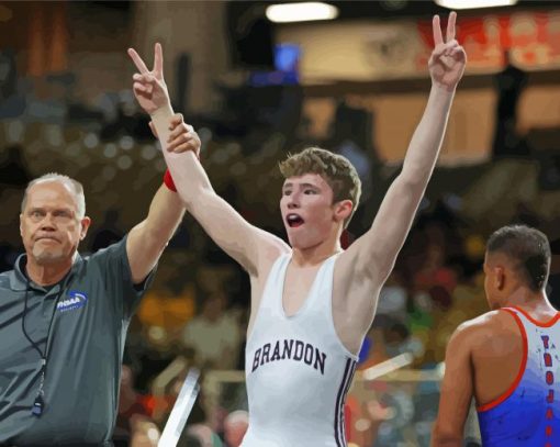 Brandon High school Wrestling Paint By Numbers