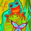 Butterfly With Frog And Gecko Paint By Numbers