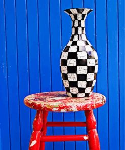 Checkered Vase Art Paint By Number