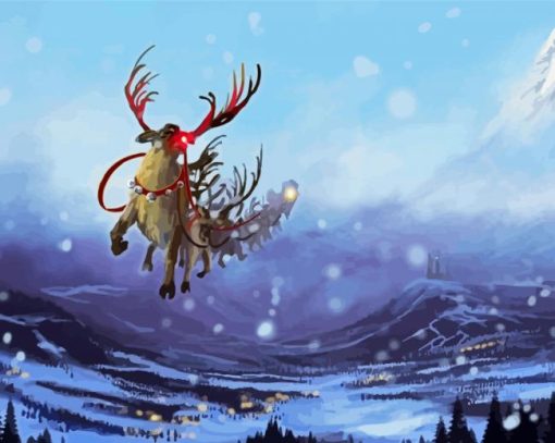 Christmas Rudolf Paint By Number