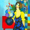 Classic Woman With Flower In Vase Paint By Number