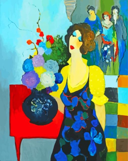 Classic Woman With Flower In Vase Paint By Number