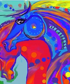 Colorful Tribal Horses Art Paint By Numbers