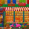 Colorful Vintage Book Shop Paint By Numbers
