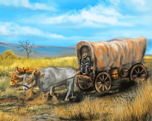 Covered Western Wagon Art Paint By Number