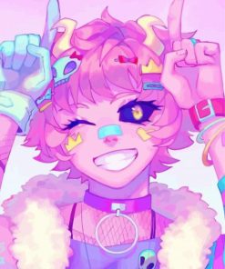 Cute Mina Ashido Paint By Numbers