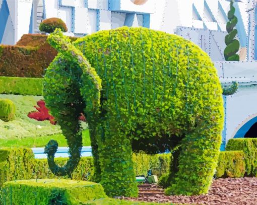 Elephant Topiary Paint By Number