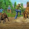 Farm Calf Roping Art Paint By Numbers