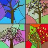 Four Seasons Stained Glass Tree Paint By Numbers