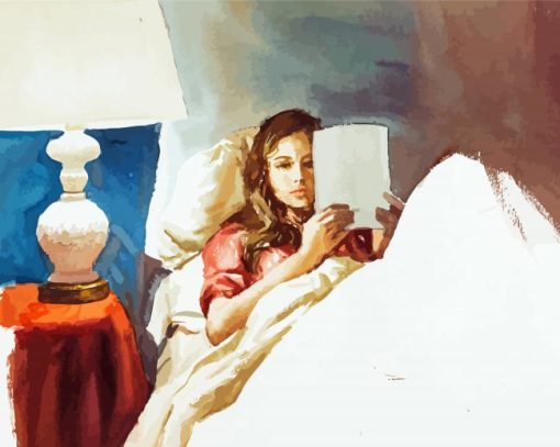 Girl Reading In Bed Paint By Number