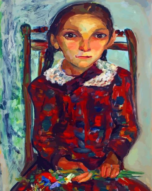 Girl With Flowers By Irma Stern Paint By Number