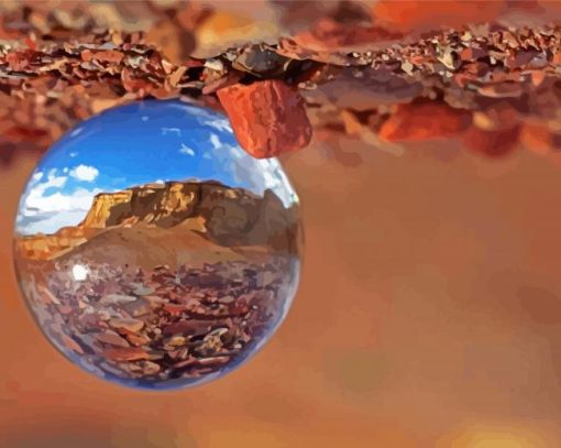 Glass Globe Desert Reflection Paint By Number
