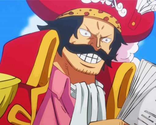 Gol D Roger Pirates One Piece Anime Illustration Paint By Numbers