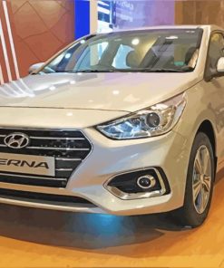 Grey Hyundai Verna Paint By Numbers