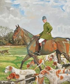 Horse And Hound Hunting Art Paint By Number