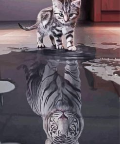 Kitten And Tiger Paint By Numbers