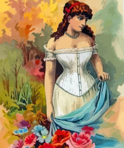 Lady In Bodice Dress Art Paint By Numbers