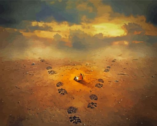 Lantern And Footprints Paint By Numbers