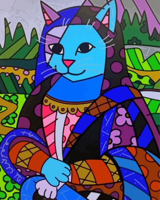 Mona Lisa Romero Britto Cat Paint By Numbers