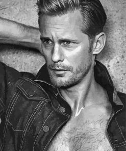 Monochrome Handsome Alexander Skarsgard Paint By Numbers