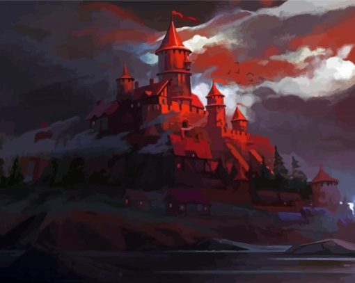 Red Castle Paint By Number