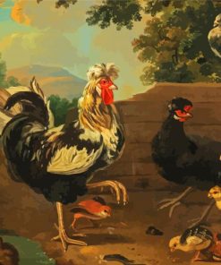 Rooster Chicken Family Art Paint By Number