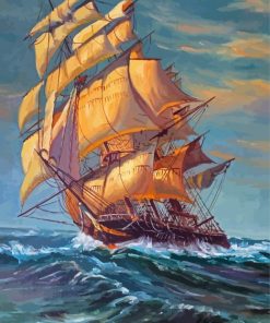 Tall Ship In The Ocean Paint By Numbers