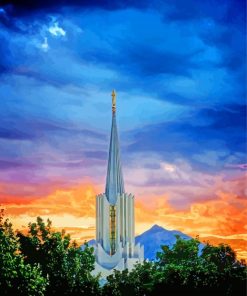 The Spire Of Jordon River Utah Temple Paint By Numbers