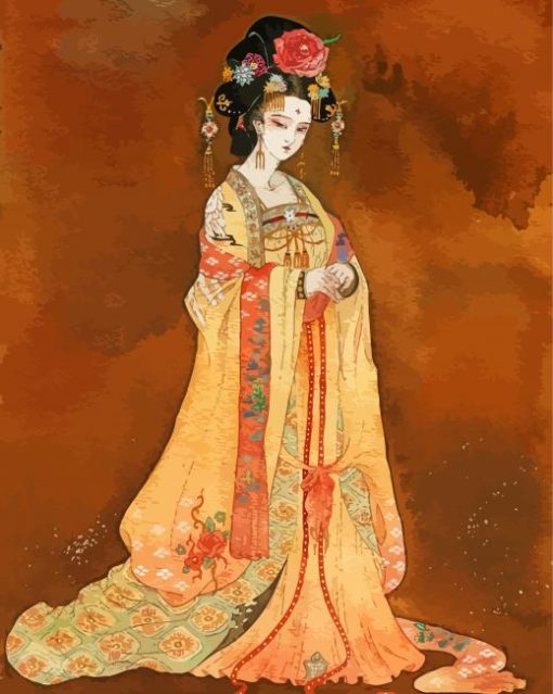 Traditional Girl In China Dress Art Paint By Numbers