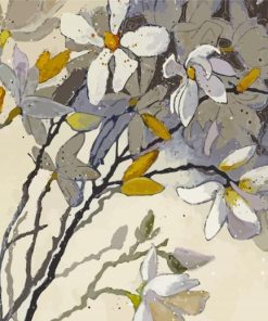 Yellow Gray Flowers Art Paint By Number