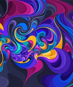 Abstract Colorful Waves Paint By Numbers