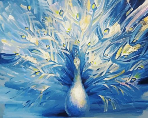 Abstract White Peacock Paint By Numbers