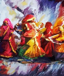 Abstract Indian Dancing Women Paint By Numbers