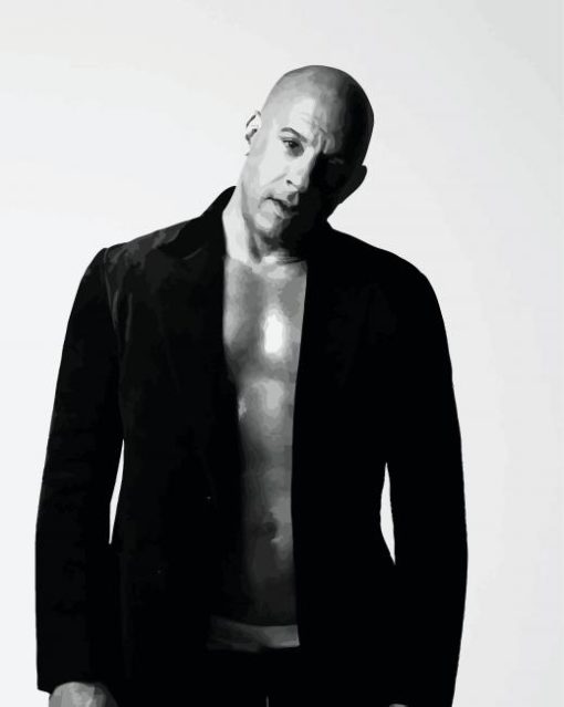 Black And White Vin Diesel Paint By Numbers