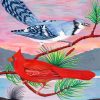 Blue Jay And Cardinal Birds Paint By Numbers