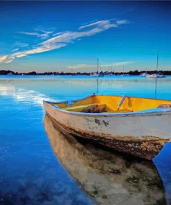 Boat And Blue View Paint By Number