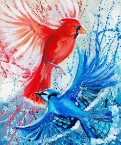 Cardinal And Blue Jay Birds Paint By Number