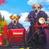 Dogs Riding On Motorcycle Paint By Numbers