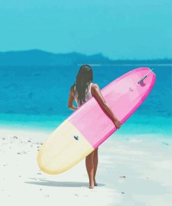 Girl And Surfboard Paint By Number