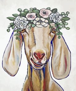 Goat With Flowers Paint By Numbers