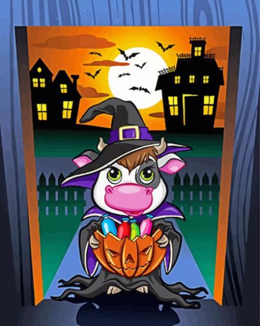 Halloween Cow Paint By Number