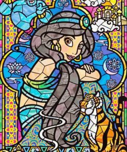 Jasmine Disney Stained Glass Paint By Number