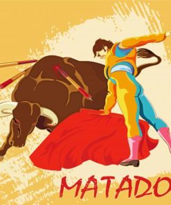 Matador And Bull Fight Paint By Numbers